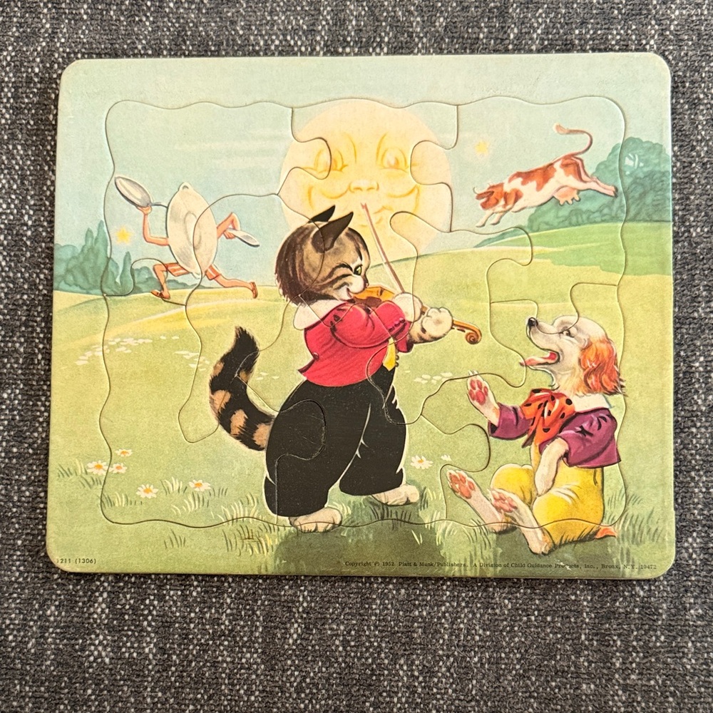 Vintage Children's Mother Goose Cardboard Puzzle copyrighted 1952